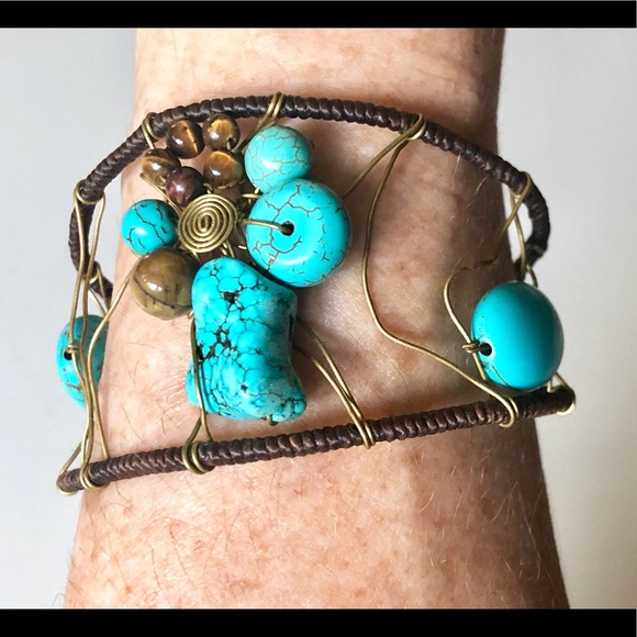 Turquoise & Tigers Eye Bracelet - Picture 3 of 8